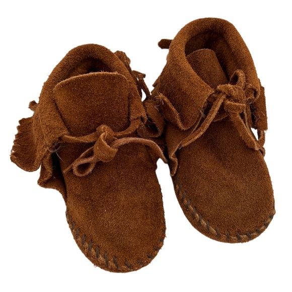 Minnetonka Infant‎ Fringe Bootie Brown SUEDE DREAMS shoes 4 12-18 months - Picture 4 of 16